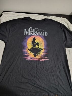 Disney Black The Little Mermaid Sunset Graphic Tee